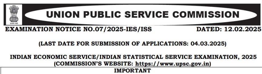 UPSC IES Recruitment 2025 